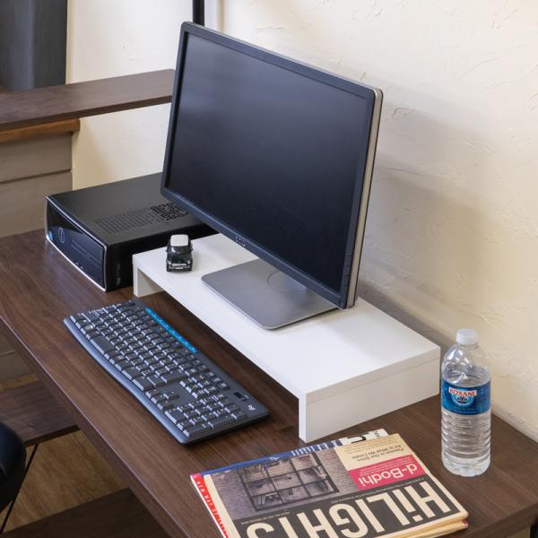 パソコン台 PCモニタースタンド 木製天板 56cm幅北海道も九州も離島も送料無料（沖縄配送不可）サイズ：(W)幅56×(D)奥行24×(H)高さ7.8cm 天板厚：約1.8cm 材質: 天然木化粧合板(メラミン板、エッジ部分PVC貼り)重...