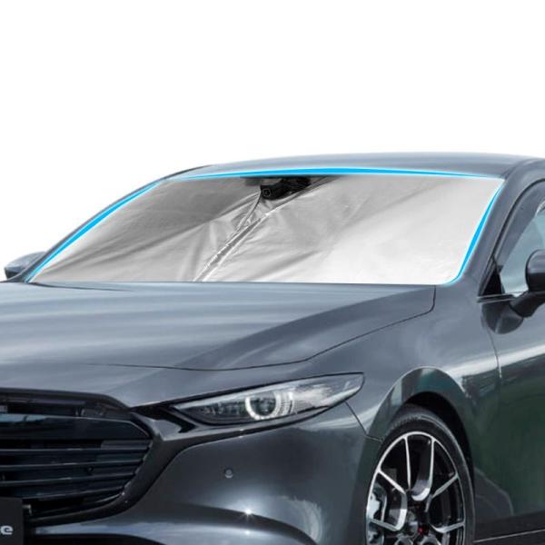 LFOTPPマツダ MAZDA3 ファストバック BP系 2019+ フロントガラス用 サンシェード 日よけ 日差しカット コンパクト収納