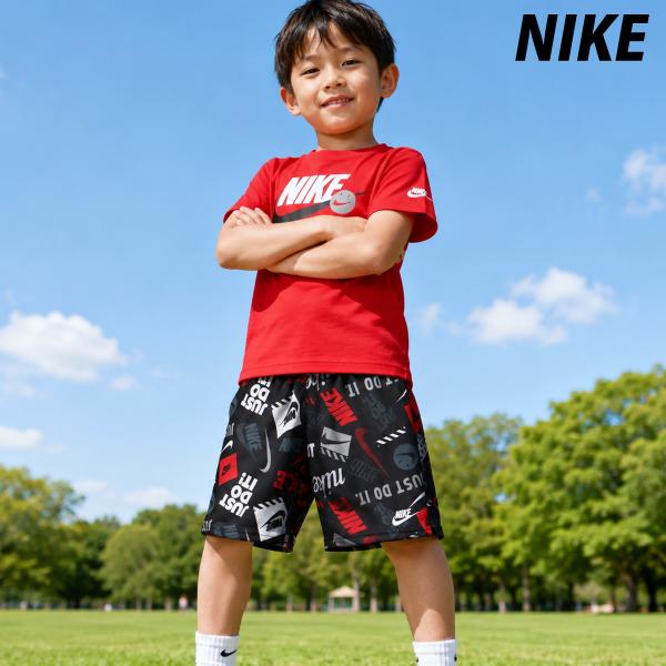 ナイキ NSW 送料無料 Tシャツ ハーフパンツ 上下 セットアップ ジュニア ブランド NIKE 半袖 4才 5才 6才 7才 86N945