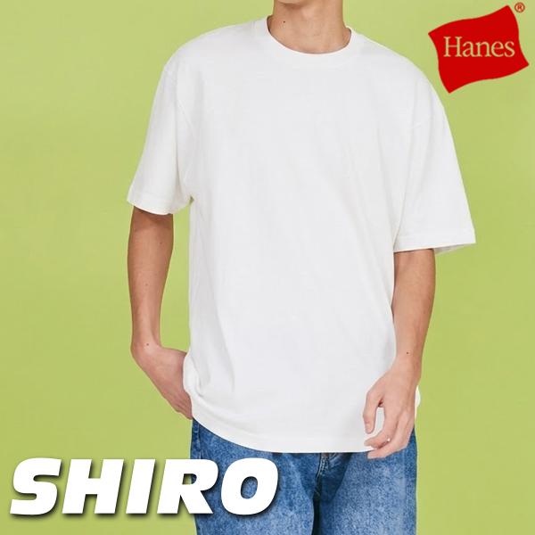 ヘインズ Tシャツ メンズ ブランド Hanes シロ SHIRO HM1D201 3ds SALE セール 無地 白 コットン100 綿100 パックT