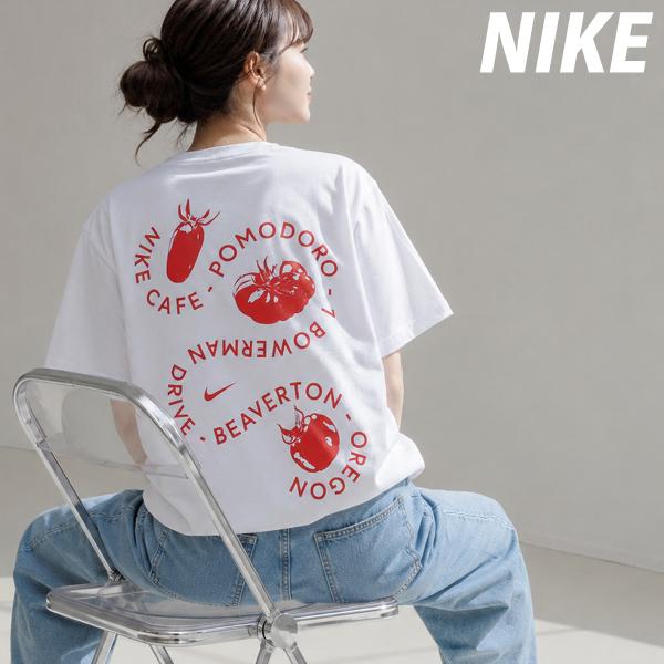 ナイキ Tシャツ レディース ブランド NIKE IH8037 WHT 送料無料 新作 コットン100 綿100 トマト ゆったり 体型カバー