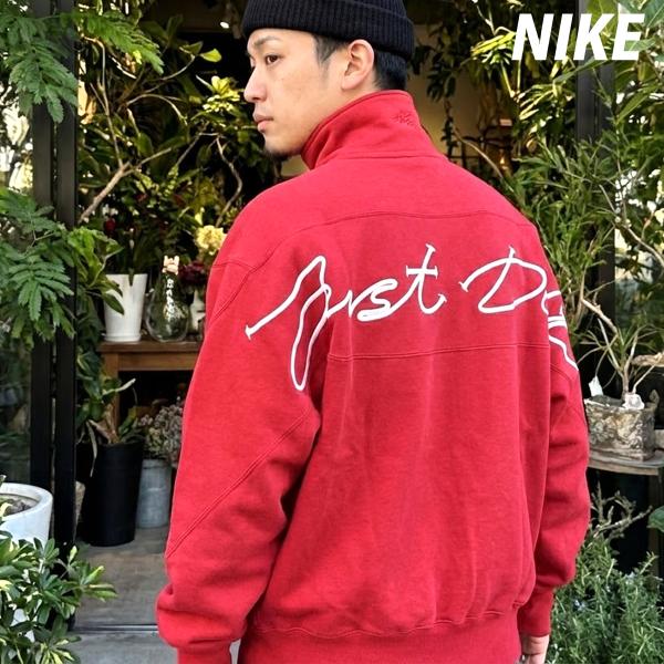 ナイキ ジャケット メンズ スウェット アウター ブランド ハーフジップ バックプリント付き プルオーバー ゆったり 3L