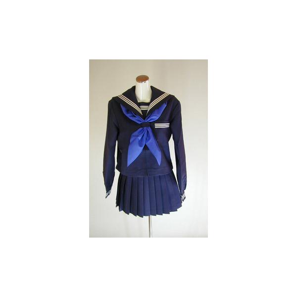 セーラー服上下セット　冬服　本物 冬セーラー服上下セット（紺衿・白スカート） : アド大阪