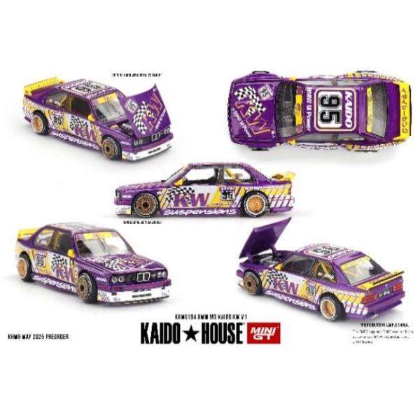 KAIDO HOUSE BMW M3 KAIDO WORKS V1 チェイス MINI GT 1/64 (ダイキャスト製) BMW M3 (E30) Kaido Works V1(左