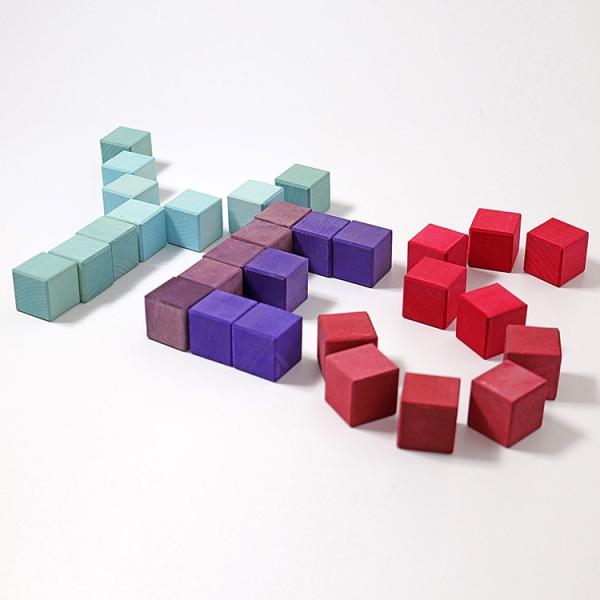 北欧おもちゃ 積み木 ブロック 木製 GRIMM'S グリムス にじのキューブ・大 100ピース GM422604 積木 知育 知育遊び 知育玩具 1歳 2歳 3歳 プレゼント 誕生日