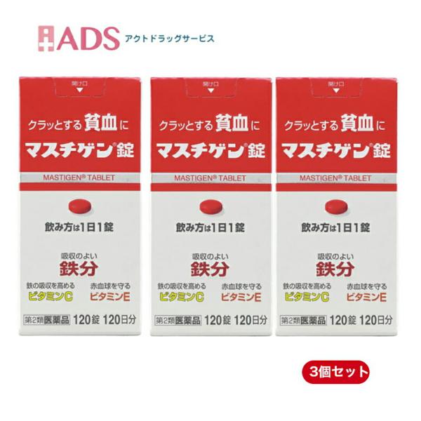 【第2類医薬品】マスチゲン120錠 ≪3セット≫ [日本臓器製薬 鉄分 ビタミンC ビタミンE]