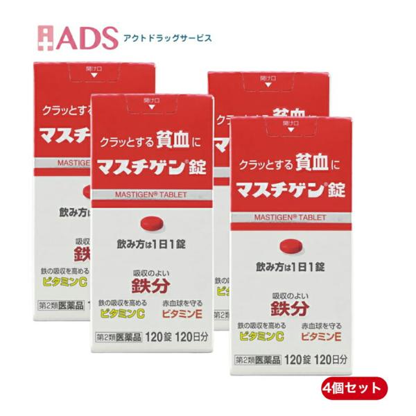 【第2類医薬品】マスチゲン120錠 ≪4セット≫ [日本臓器製薬 鉄分 ビタミンC ビタミンE]