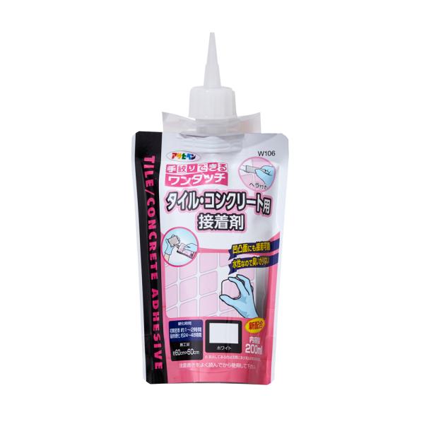 ワンタッチ タイル・コンクリート用接着剤 200ml アサヒペン 爆買