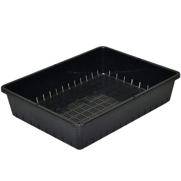通水性・通気性のよい底穴構造のため、タネまき・さし木・さし芽用として最適です。花苗箱として花苗(3寸)が約１２個入るピッタリサイズサイズ：348ｘ265ｘ77(mm)カラー：ＢＫ(ブラック)材質：ポリプロピレン土容量：４.５Ｌ【備考】※製品...