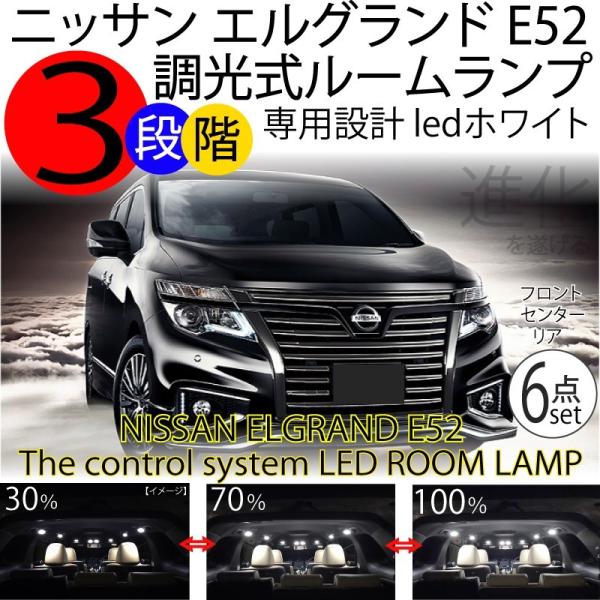 エルグランドE52 LED ルームランプ 6点セット 全グレード対応