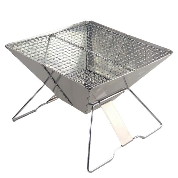・商品名ステンレス製 焚き火台 焚火台・製品詳細完成寸法：縦３０×横３０×高２１ｃｍ重量　：1.5kg（ネット・バッグ含）材質　：ステンレス（SUS430同等クラス）携帯に便利な折畳みタイプBBQ!に焚き火に!ステンレスポータブルコンロ３０...
