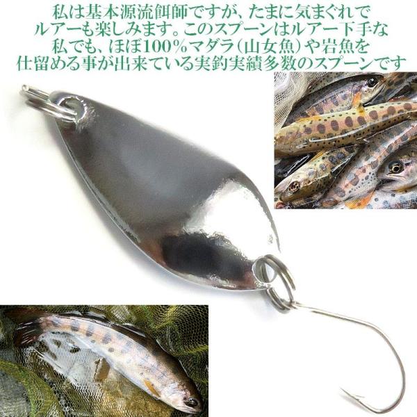 釣り具 渓流 ルアー スプーン 5本セット ３ｃｍ 限定特価 シングルフック ケース入 2 8ｇ