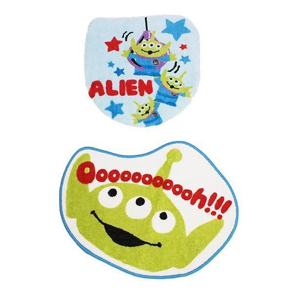 送料無料 トイレ2点セット フタカバー トイレマット ディズニー トイストーリー エイリアン Sb 254