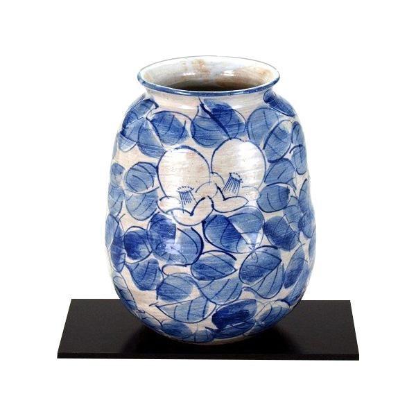 送料無料 九谷焼 九谷和窯 7号花瓶 染付椿 N169 04 Pindo Com