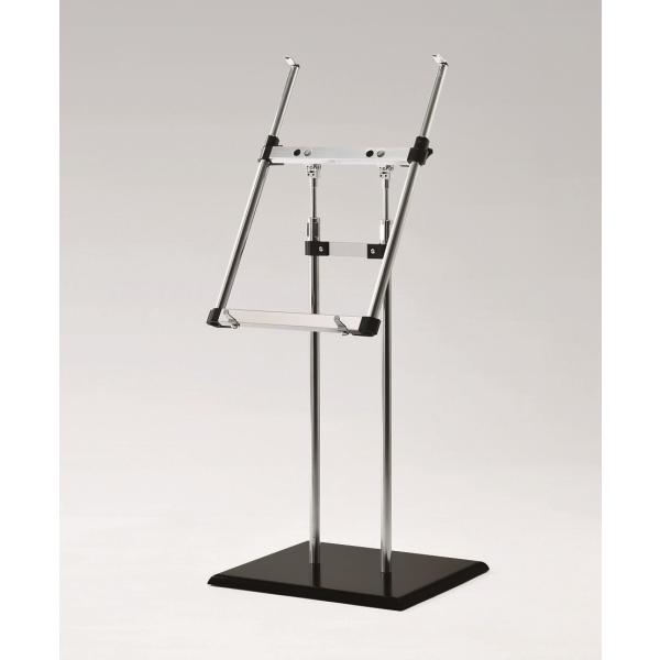 ●安定感と風格のある傾斜・直立スタンド。 A2・B2パネル用。＝仕様＝対応サイズ：A2・B2　パネル厚30mmまで本体：スチールクロムメッキ仕上重量：8.2kg静止安全荷重：10kgまでアジャスター付き組立式※ゆるみ防止のため、ポールと脚部...