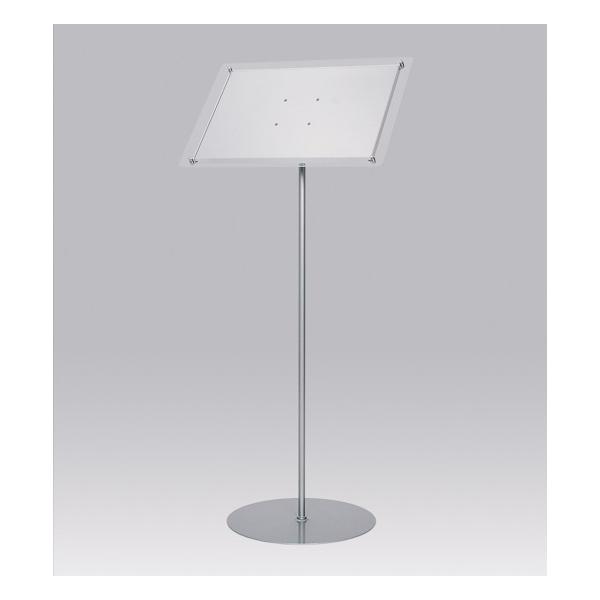 ●おしゃれなスタンドがお手軽価格。●1台でタテ・ヨコ・角度を調整して使えるフロアスタンド。●スライドファイルでポスターの入れ替えが簡単。用紙寸法：A4（210×297）外寸法：362×1129×360有効画面寸法：211×298重量：3.3...