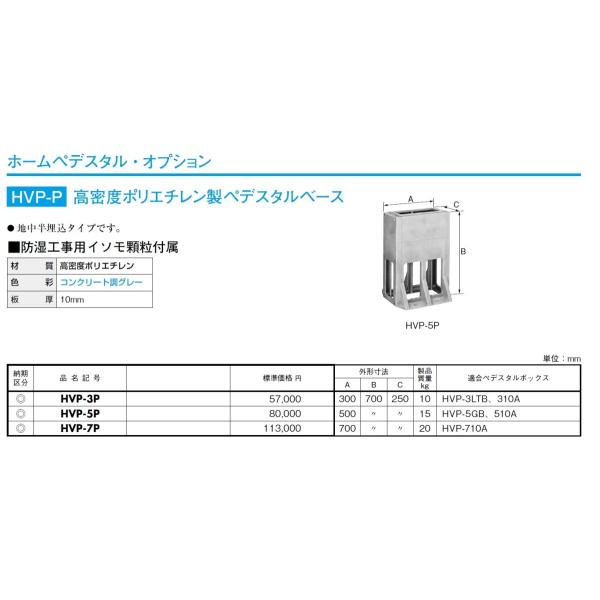 日東工業 一部予約 Hvp 3p 高密度ポリエチレン製ペデスタルベース