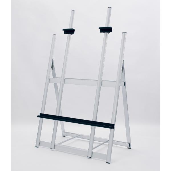 ●大型・頑強。大型パネル対応。転倒防止ポリウエイトがのせられます。B0タテ・ヨコ適応。＝仕様＝対応サイズ：B0タテ・ヨコ　パネル厚30mmまで保持ポイントでの対応サイズ：A0ヨコ・B0タテ・ヨコ本体：アルミ押出材　アルマイト仕上重量：7.2...