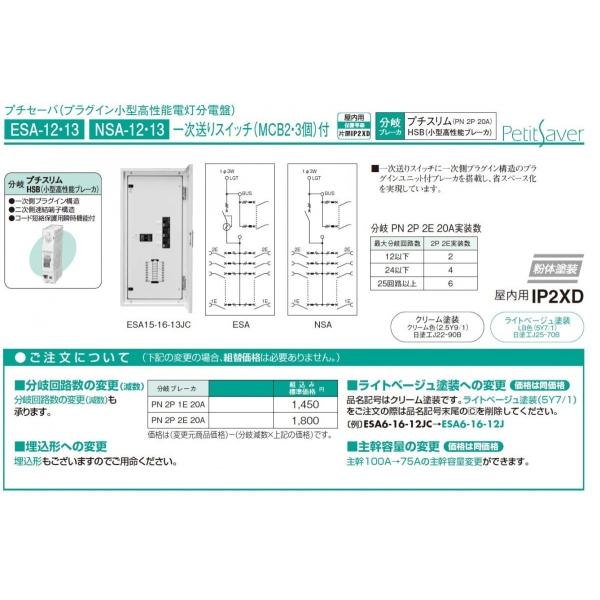 超人気モデル 日東工業 Nsa10 16 13j Diy 工具 ライトベージュ プチセーバ標準電灯分電盤 一次送りスイッチ付 Mcb2個 付 住宅設備 サーキット メーカー直売爆売り新品