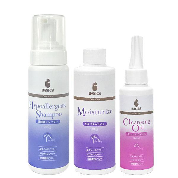 ＢＡＳＩＣＳ　Ｄｅｒｍｃａｒｅ低刺激シャンプーとモイストライズフォーム dermcare BASICS DermCare 低刺激シャンプー200g、モイスチャライズ