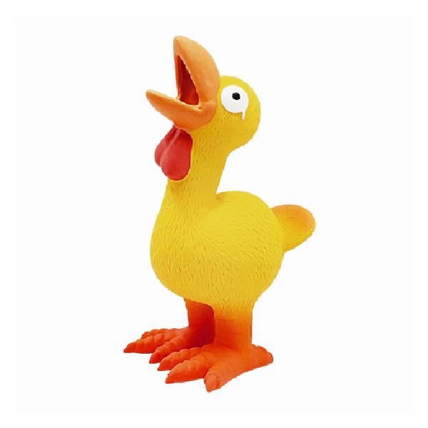 スクリーミングチキンにビッグなサイズが登場！叫んでいるような鳴き方がとてもリアルで、表情もコミカルなやわらかラテックストーイ。サイズ：（約）高さ21.5cm×幅12cm×奥行11cm重　さ：（約）130g材　質：ラテックス、プラスチック※パ...