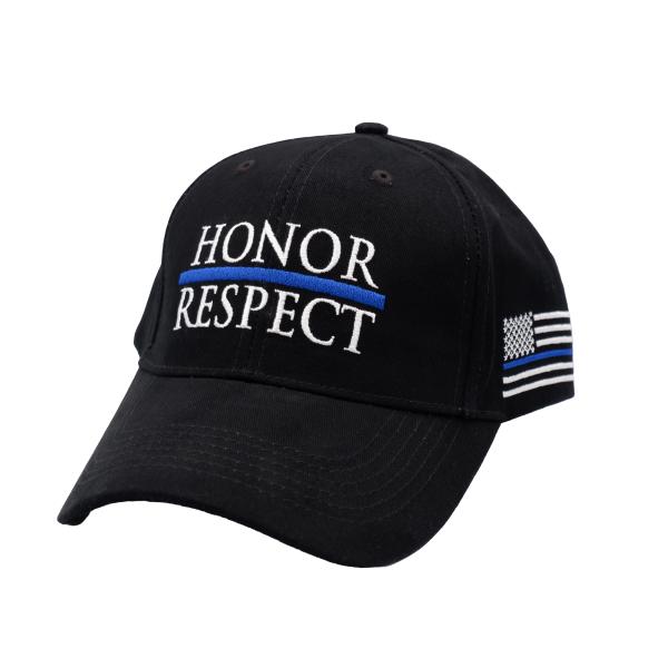 ROTHCO ロスコ ベースボールキャップ LOW PROFILE CAP HONOR & RESPECT 4463 ミリタリー 帽子 オナー アンド リスペクト 刺繍 BLUE LINE 星条旗 ブラック