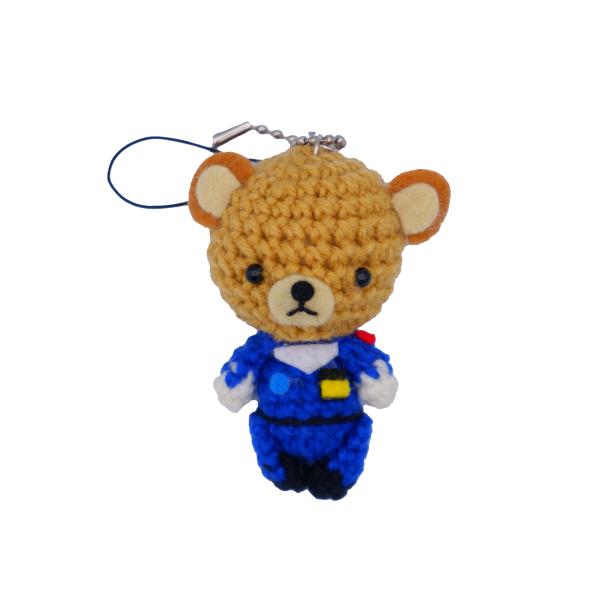 ミニくまくまお ブルーインパルス 空自 ハンドメイド キーホルダー BlueImpulse GAN060 ストラップ ぬいぐるみ 人形 編みぐるみ あみぐるみ 手編み ベア ブルー