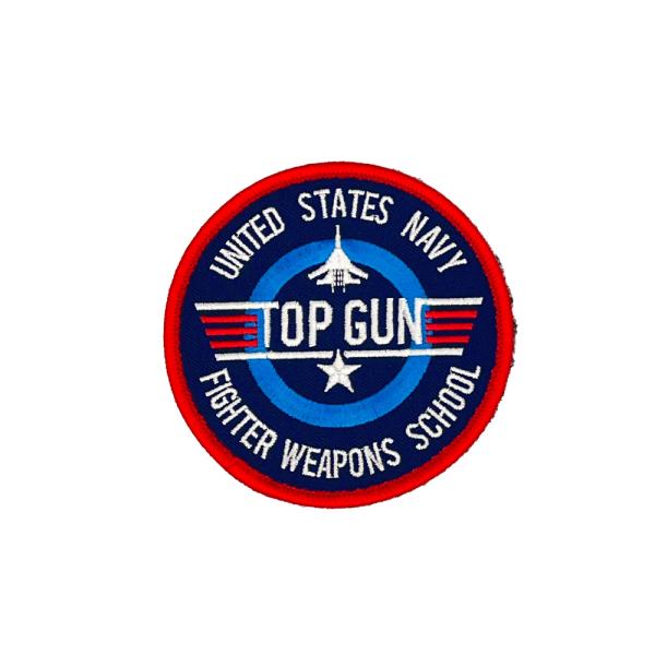 TOP GUN MAVERICK US NAVY Fighter Weapons School Patch ワッペン 刺繍 PK19-TZ 丸型パッチ ベルクロ付き トップガン マーヴェリック 【ネコポス配送】