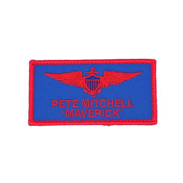 トップガン マーヴェリック ロゴ ワッペン 刺繍 ネームタグ パッチ PETE MITCHELL MAVERICK PK32-TK ベルクロ付き TOP GUN MAVERICK ネームタグ ブルー/レッド