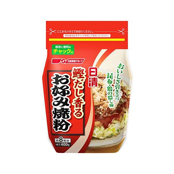 日清製粉ウェルナ 日清 鰹だし香るお好み焼粉 400g 1個