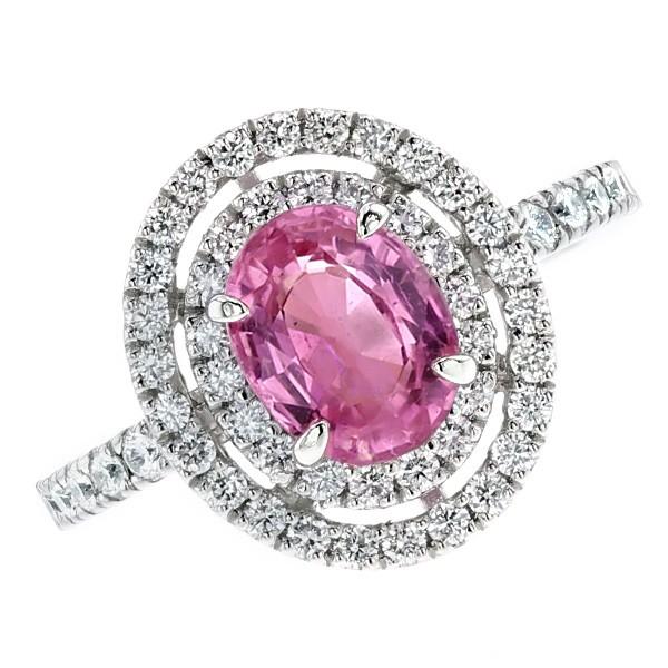 ピンクサファイア リング 1.852ct 脇石ダイヤ 0.67ct(Total) プラチナ 