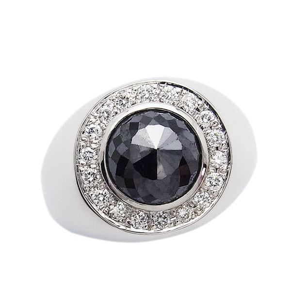 ブラックダイヤモンド メンズリング 3.253ct プラチナ Pt 鑑別書付 