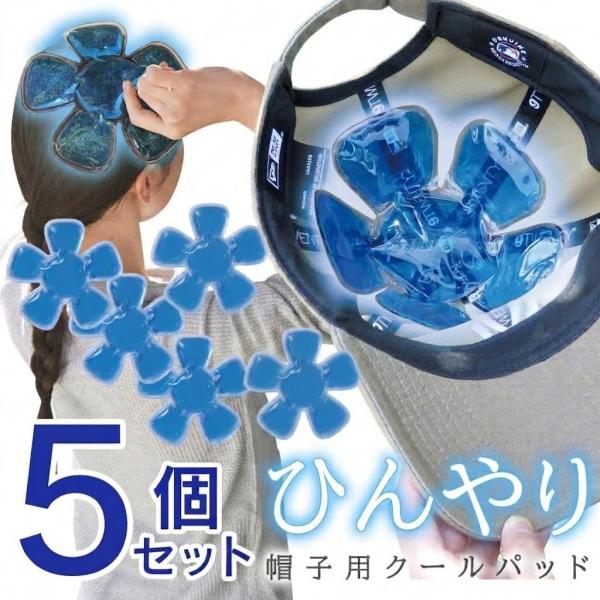 【1個196円】 帽子用保冷剤 5個セット 冷却グッズ 熱中症対策グッズ 帽子 保冷剤 頭冷やすグッズ 暑さ対策グッズ ひんやりグッズ 帽子の中に入れる保冷剤