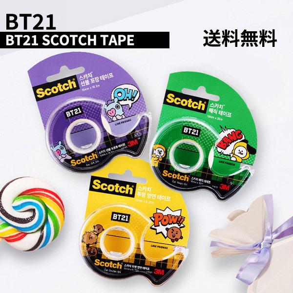 BT21 SCOTCH TAPE【全国送料無料】BTS 韓国 かわいい 文房具 便利 テープ 多用途  防弾少年団 公式グッズ
