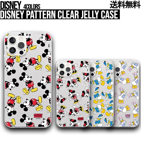 Disney Pattern Clear Jelly Case【送料無料】ディズニー 公式グッズ スマホケース スマホカバー ワイヤレス充電対応 クリア 透明 ゼリー フルカバータイプ