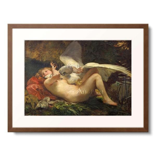 1804年 女性と白鳥のアート　フランス　絵画　アート作品　インテリア　ポスター 38b195cb172ad66e7128fcd0682bcb