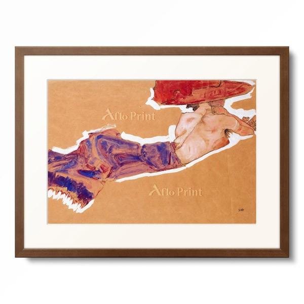 エゴン・シーレ Egon Schiele 「赤い帽子をかぶって横たわる女性
