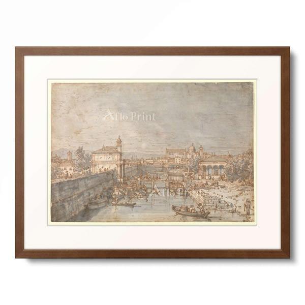 カナレット Canaletto (Giovanni Antonio Canal) 「Padua: The River Bacchiglione and the Porta Portello, ca. 1747-1763.」