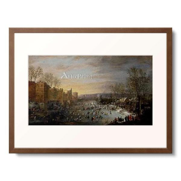 ロベルト・ファン・ヘッケ Robert van den Hoecke 「Schlittschuhlaufen auf dem Stadtgraben in Brussel. 1649」