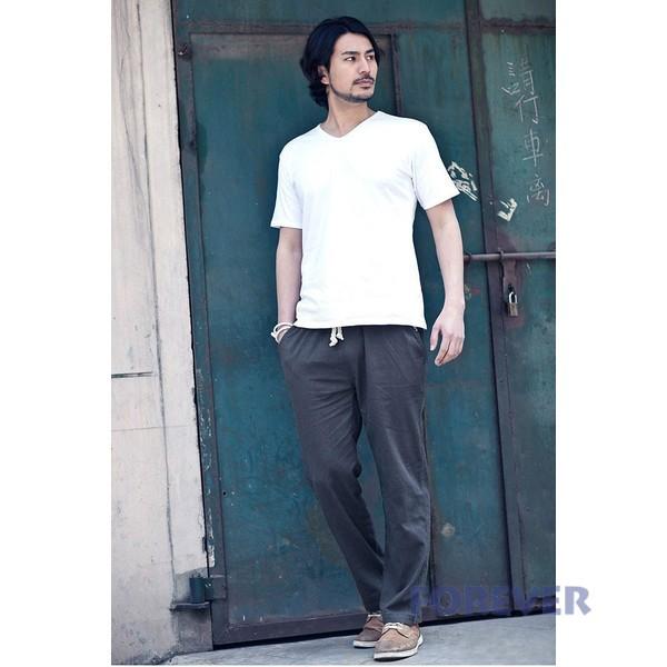 綿麻パンツ メンズ 麻ズボン リネンパンツ 涼しいズボン リネンズボン シワ加工 ロング丈 無地 Buyee Buyee 日本の通販商品 オークションの代理入札 代理購入