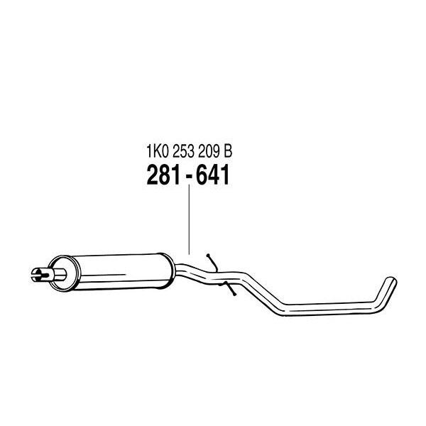 ARM 補修用 C/マフラー アウディ A3(8P) 1.6 スポーツバック アトラクション (5ドア) 05〜08 8PBSE 1.6-8V 75Kw - 2