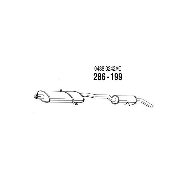 ARM 補修用 R/マフラー クライスラー ボイジャー 01〜05 RG33S 3.3 OHV 126Kw - 286-199
