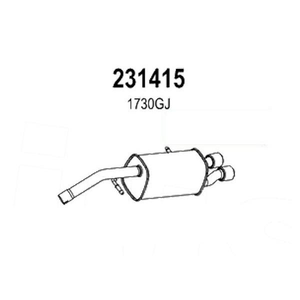 ARM 補修用 R/マフラー シトロエン DS3 1.6T 10〜14 A5C5F04 A5C5F02 1.6T-16V 115Kw AT車のみ可 231415