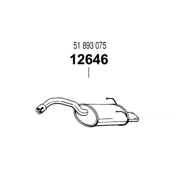 ARM 補修用 R/マフラー/(a)フィニッシャー付き フィアット 500 1.4 16V 07〜11 31214 1.4-16V 74Kw 500Cも可 12