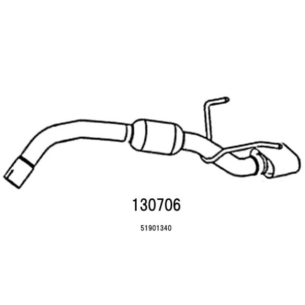 ARM 補修用 R/パイプ/サイレンサー・フィニッシャー付き フィアット 500 ツインエア 0.9T 11〜 31209 0.9T 8V 63Kw 500Cも