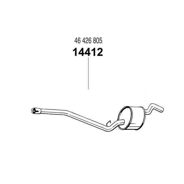 ARM 補修用 C/マフラー/前側差込交換タイプ(要現車確認) フィアット パンダ 1100 (FF) M/T 93〜99 141B3 141AKA 1.1-8