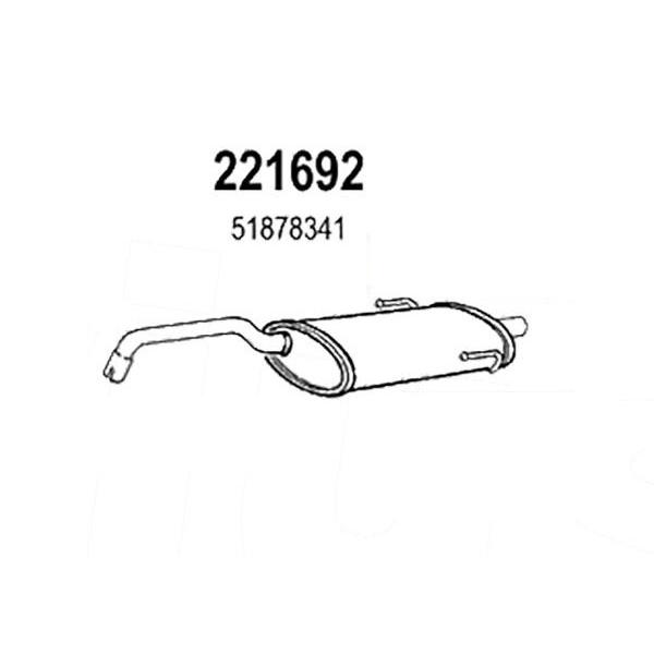 ARM 補修用 R/マフラー フィアット ニューパンダ 100HP 07〜11 16914 1.4-16V 74Kw - 221692