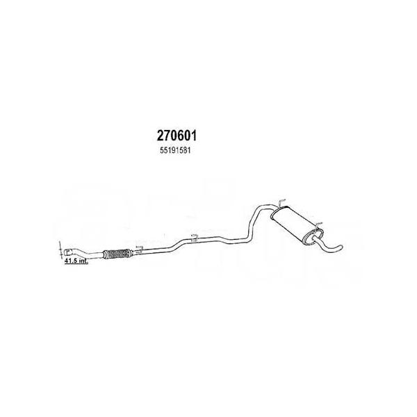 ARM 補修用 C/パイプ+R/マフラー フィアット ニューパンダ 1.2 (4×4) 03〜11 16912Q 1.2-8V 44Kw - 270601