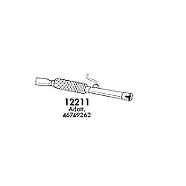 ARM 補修用 F/パイプ フィアット ムルティプラ ニュームルティプラ 00/9〜07 186B6 1.6-16V 76Kw 00/9〜車用 C/マフラー前側