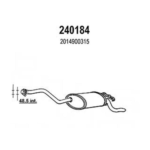 ARM 補修用 R/マフラー ベンツ W201 190E 2.0 84〜93 201024 2.0-8V